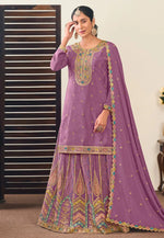 Load image into Gallery viewer, Purple Chinon Indo Western Lehenga Choli
