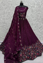 Load image into Gallery viewer, Purple Chinon Lehenga Choli
