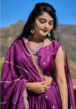 Load image into Gallery viewer, Purple Chinon Lehenga Choli

