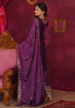 Load image into Gallery viewer, Purple Chinon Readymade Sharara Suit
