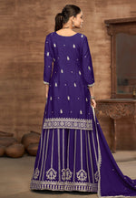 Load image into Gallery viewer, Purple Chinon Silk Pakistani Palazzo Suit
