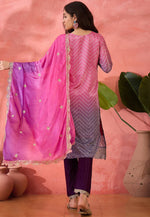 Load image into Gallery viewer, Purple Chinon Silk Readymade Pakistani Suit
