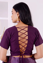 Load image into Gallery viewer, Purple Cotton Readymade Blouse
