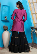Load image into Gallery viewer, Purple Cotton Silk Readymade Sharara Suit
