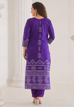 Load image into Gallery viewer, Purple Crepe Readymade Pakistani Suit
