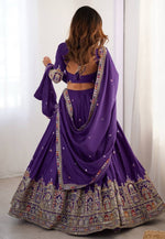 Load image into Gallery viewer, Purple Crepe Silk Navratri Chaniya Choli
