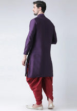 Load image into Gallery viewer, Purple Dupion Silk Dhoti Kurta
