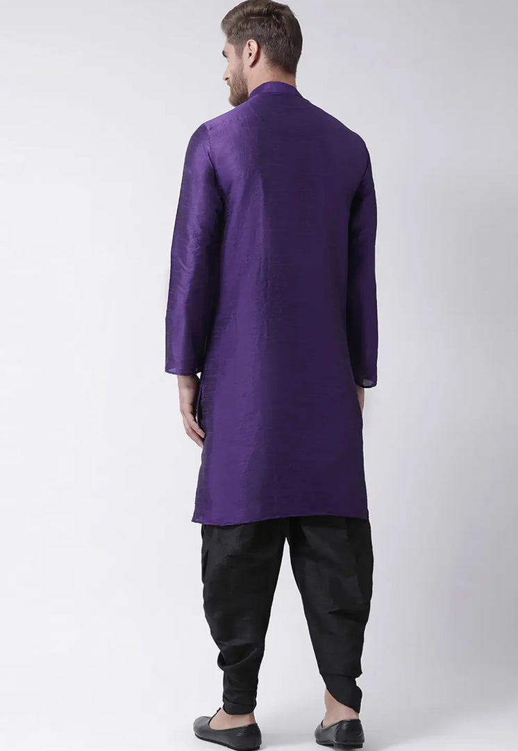 Purple Dupion Silk Dhoti Kurta