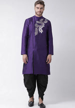 Load image into Gallery viewer, Purple Dupion Silk Dhoti Kurta
