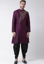 Load image into Gallery viewer, Purple Dupion Silk Dhoti Kurta
