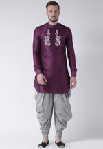 Load image into Gallery viewer, Purple Dupion Silk Dhoti Kurta
