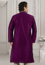 Load image into Gallery viewer, Purple Dupion Silk Kurta Pajama
