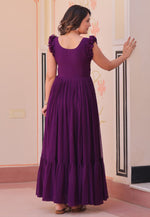 Load image into Gallery viewer, Purple Faux Georgette Gown
