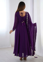 Load image into Gallery viewer, Purple Faux Georgette Readymade Anarkali Suit
