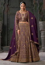 Load image into Gallery viewer, Purple Georgette Bridal Lehenga Choli
