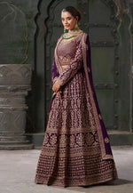 Load image into Gallery viewer, Purple Georgette Bridal Lehenga Choli

