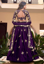 Load image into Gallery viewer, Purple Georgette Circular Lehenga Choli
