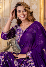 Load image into Gallery viewer, Purple Georgette Circular Lehenga Choli
