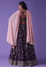 Load image into Gallery viewer, Purple Georgette Circular Lehenga Choli
