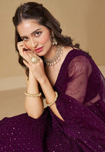 Load image into Gallery viewer, Purple Georgette Circular Lehenga Choli

