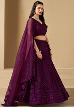 Load image into Gallery viewer, Purple Georgette Circular Lehenga Choli
