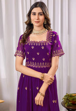 Load image into Gallery viewer, Purple Georgette Gown
