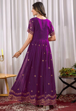 Load image into Gallery viewer, Purple Georgette Gown
