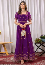 Load image into Gallery viewer, Purple Georgette Gown
