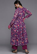 Load image into Gallery viewer, Purple Georgette Kurta Set With Pant
