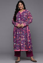 Load image into Gallery viewer, Purple Georgette Kurta Set With Pant
