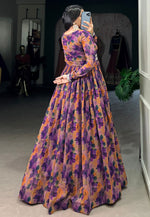 Load image into Gallery viewer, Purple Georgette Printed Gown

