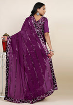 Load image into Gallery viewer, Purple Georgette Saree With Blouse
