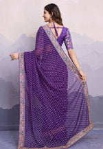 Load image into Gallery viewer, Purple Georgette Saree With Blouse