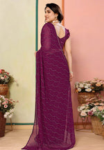 Load image into Gallery viewer, Purple Georgette Saree With Blouse