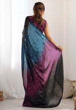 Load image into Gallery viewer, Purple Georgette Sequence Saree

