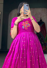 Load image into Gallery viewer, Purple Jacquard Silk Gown
