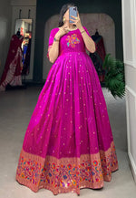 Load image into Gallery viewer, Purple Jacquard Silk Gown
