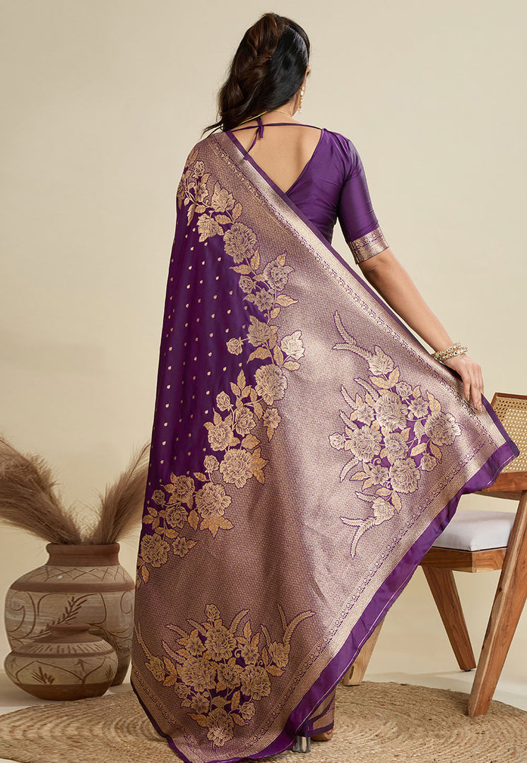 Purple Kanjivaram Silk Saree