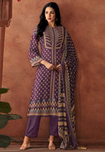 Load image into Gallery viewer, Purple Muslin Pakistani Suit
