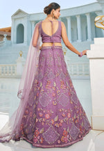 Load image into Gallery viewer, Purple Net A Line Lehenga Choli
