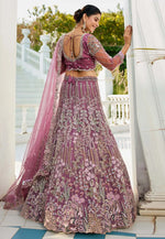 Load image into Gallery viewer, Purple Net A Line Lehenga Choli
