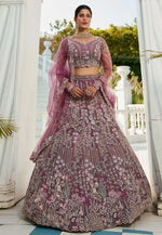 Load image into Gallery viewer, Purple Net A Line Lehenga Choli
