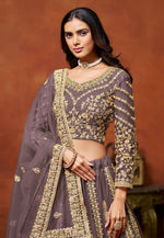 Load image into Gallery viewer, Purple Net Circular Lehenga Choli
