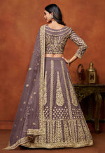 Load image into Gallery viewer, Purple Net Circular Lehenga Choli
