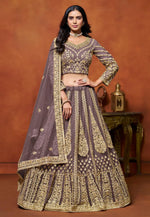 Load image into Gallery viewer, Purple Net Circular Lehenga Choli
