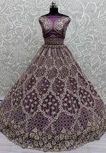 Load image into Gallery viewer, Purple Net Wedding Lehenga Choli
