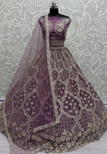 Load image into Gallery viewer, Purple Net Wedding Lehenga Choli
