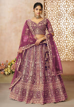 Load image into Gallery viewer, Purple Net Wedding Lehenga Choli
