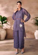 Load image into Gallery viewer, Purple Organza Co-Ords Set
