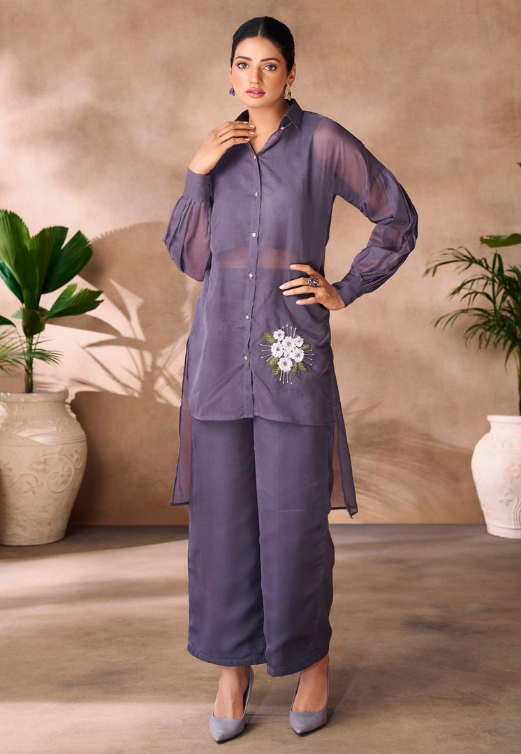Purple Organza Co-Ords Set